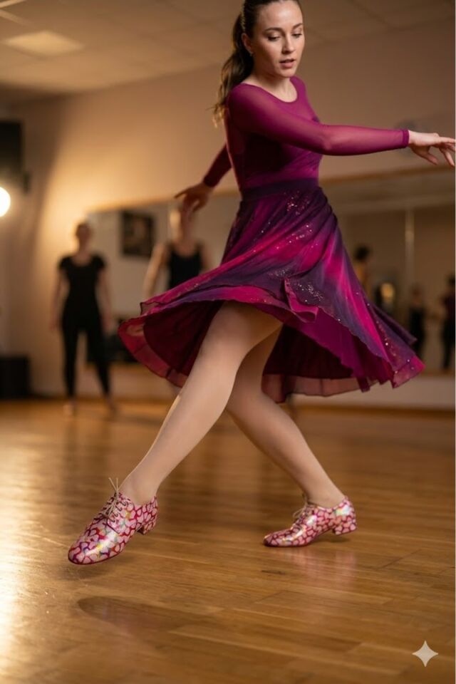 LoveLace Kalp Desenli Renkli Bağcıklı KADIN TANGO, SALSA,BACATA, SWING CAZZ PRATİK AYAKKABISI