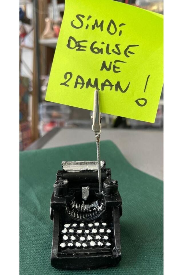 MİNİ DAKTİLO POLYESTER KAĞIT TUTUCU NOTLUK-ÇOK ŞIK-SEVİMLİ MİNİ MESAJ GÖNDERİN SEVDİKLERİNİZE